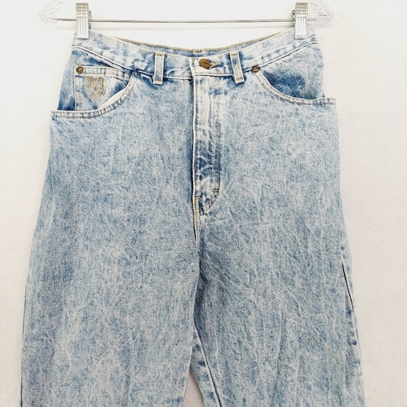 Vintage Light Blue Cotton High Rise Tapered Jeans 1813 - Picture 3 of 8